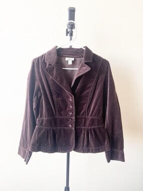 Ann Taylor LOFT Brown Velvet Blazer Jacket